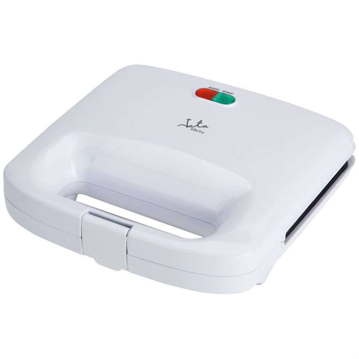 Sandwichera Jata SW219, 750W, capacidad 2 sandwiches, Recubrimiento antiadherente libre de PFOA), Tostado rápido y uniforme, Sellado perfecto., 2 pilotos luminosos, Almacenaje vertical, Clip de cierre, Fácil limpieza
