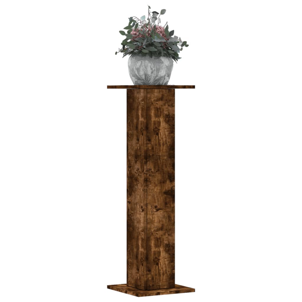 vidaXL Soportes de plantas 2 uds madera ingeniería 30x30x95 cm Color Blanco,  Negro,  Gris hormigón y mas