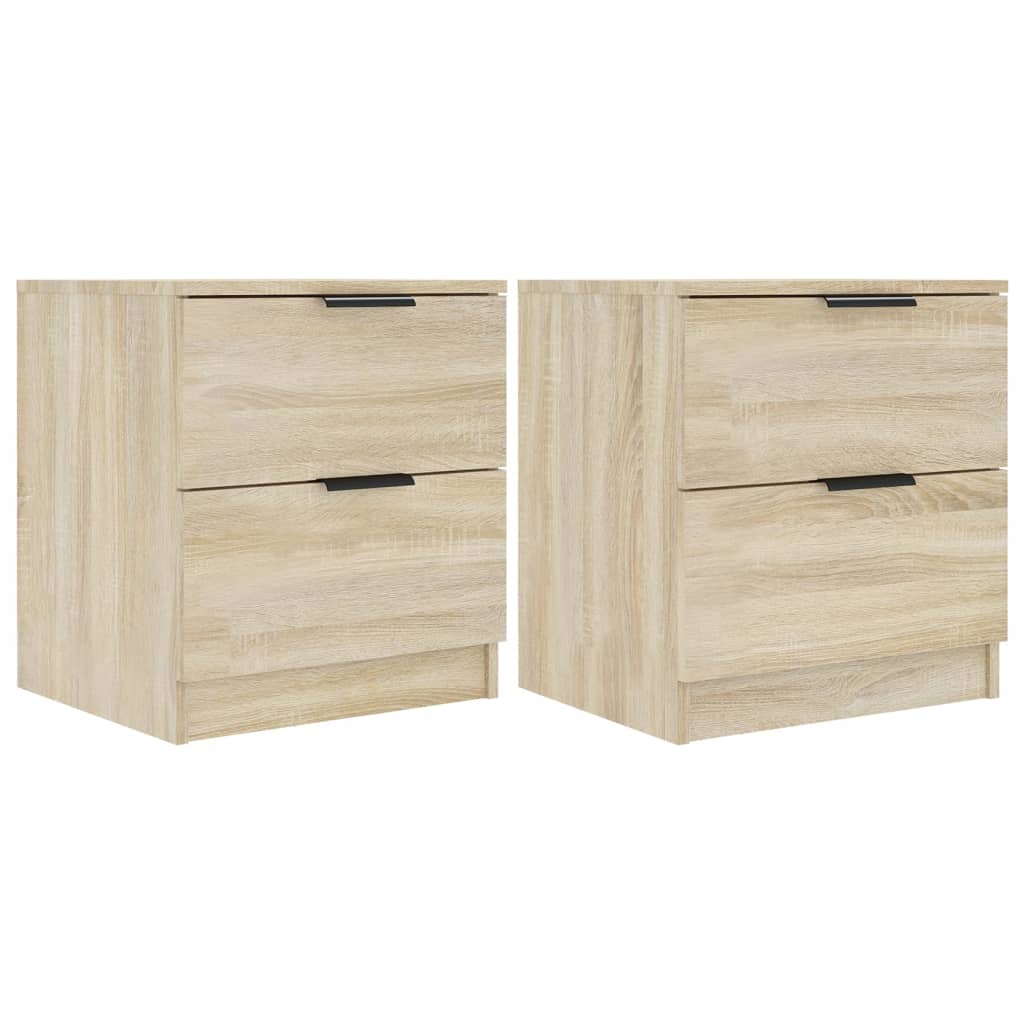 Vidaxl Mesita de Noche 2 Unidades Madera Contrachapada Blanco