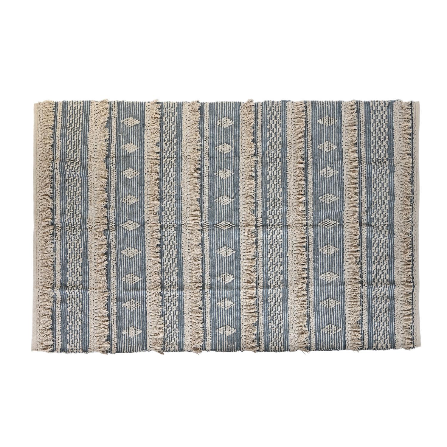 ALFOMBRA ALGODON 230X160X2 1600 GR AZUL TX204338