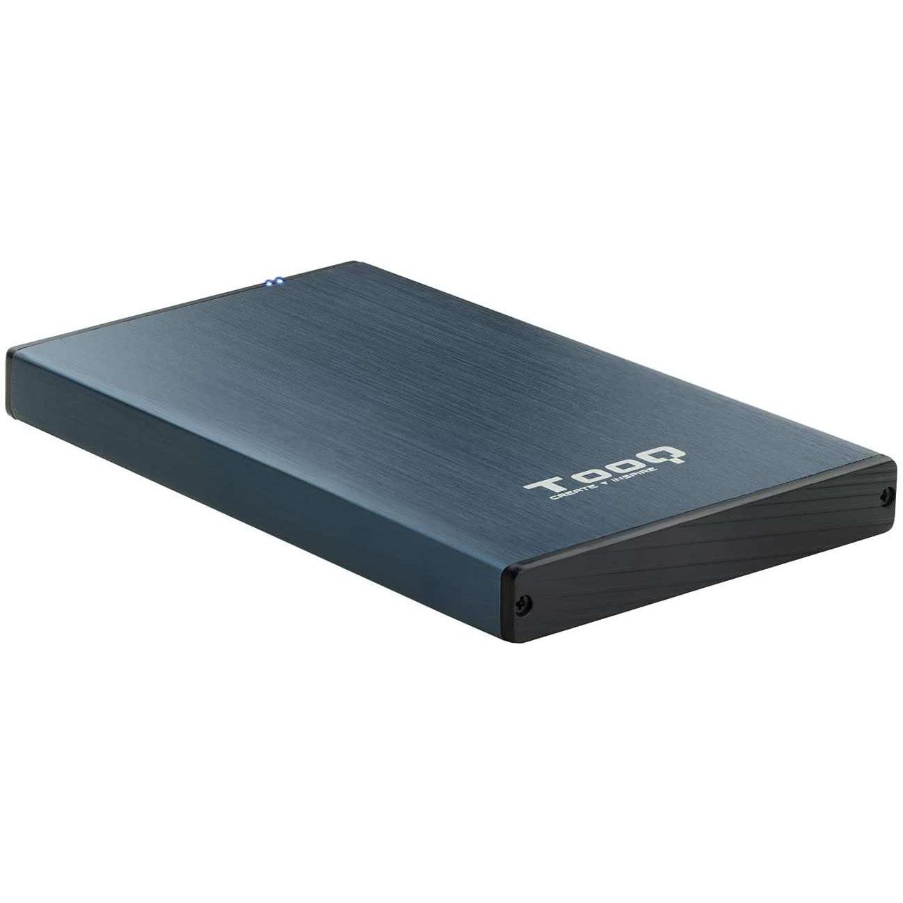 Tooq carcasa externa hdd/sdd 2.5” hasta 9,5mm sata usb 3.0 - color azul marino metalizado