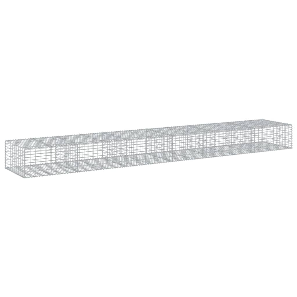 vidaXL Cesta de gaviones con cubierta hierro galvanizado 600x100x50 cm