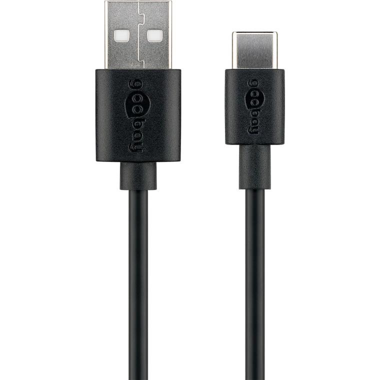 Goobay 59118 cable USB USB 2.0 0,5 m USB A USB C Negro