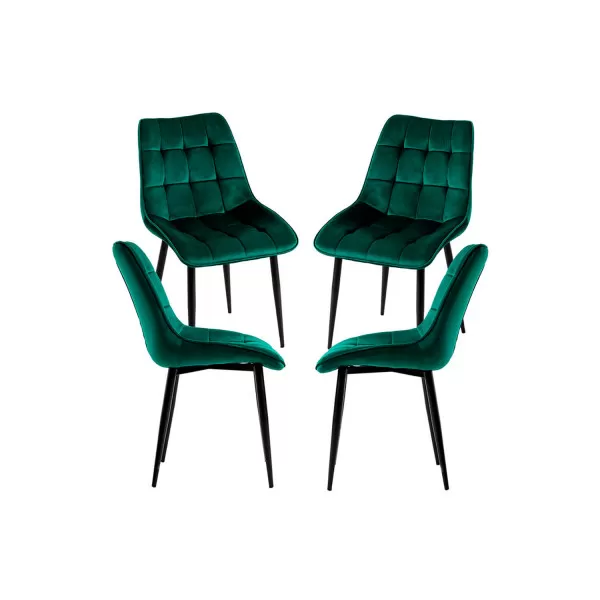 Regalos Miguel - Packs Sillas Comedor - Pack 4 Sillas Cade Terciopelo - Verde