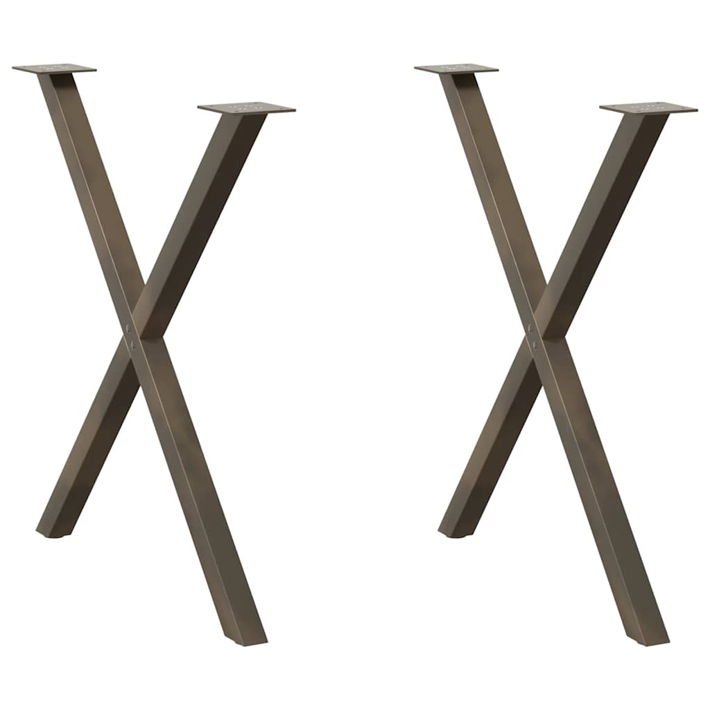 vidaXL Patas para mesa de comedor en forma de X (2 unidades) 70 x (72-73) cm, acero