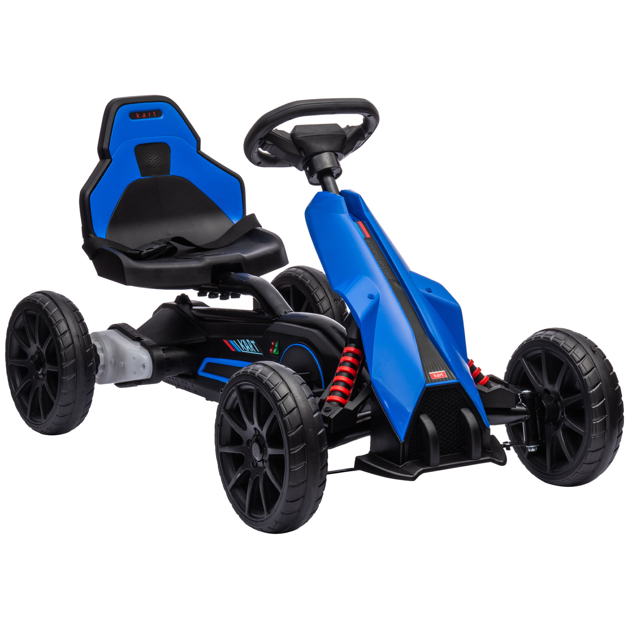 HOMCOM Go Kart Coche Eléctrico para Niños de 3 a 8 Años Kart con Batería 12V Velocidad Ajustable 3-5 km/h y Cinturón de Seguridad Carga 30 kg para Exterior 100x58x58,5 cm