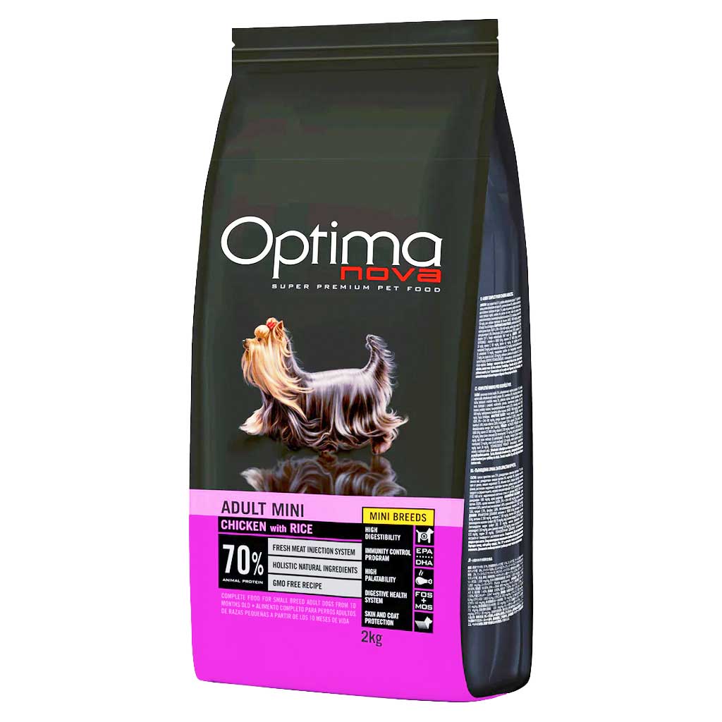 Optima Nova – Pienso Adult Mini – Pollo y Arroz – Razas Pequeñas-2kg