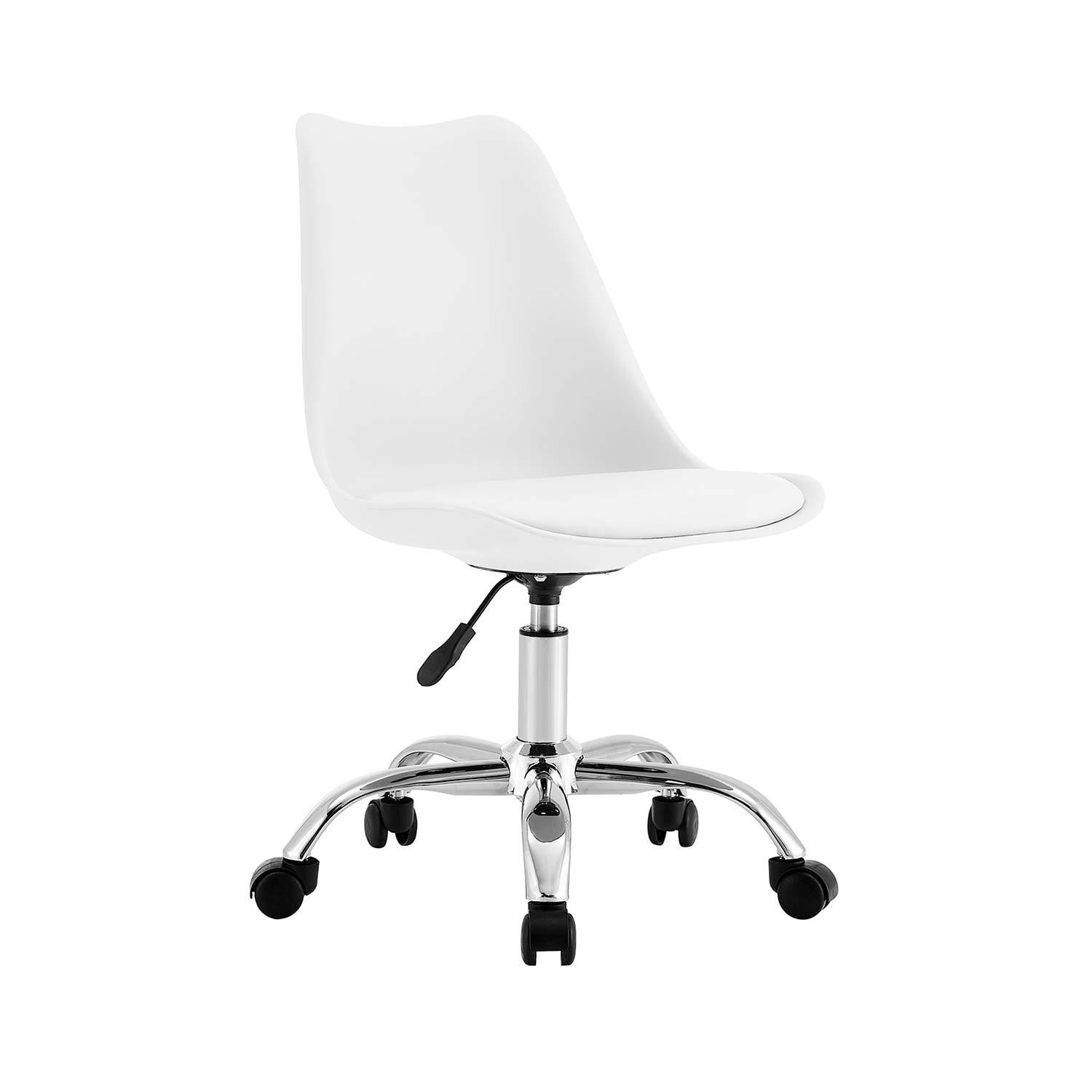 Silla de Escritorio Ergonómica con Ruedas Modelo Eyre de 7house | Silla Nórdica Acolchada Giratoria Moderna Altura Ajustable | Silla de Escritorio de Oficina Estudio Dormitorio 97x47x58cm