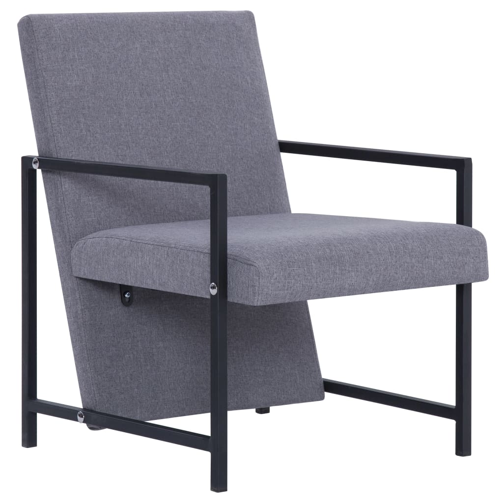 vidaXL Sillón de tela Gris claro, Gris oscuro, Sillon Dormitorio Sillon Comodos Silla Relax Sillón Sofá