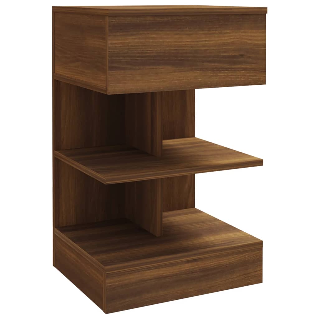 vidaXL Mesita de noche madera contrachapada marrón roble 40x35x65 cm