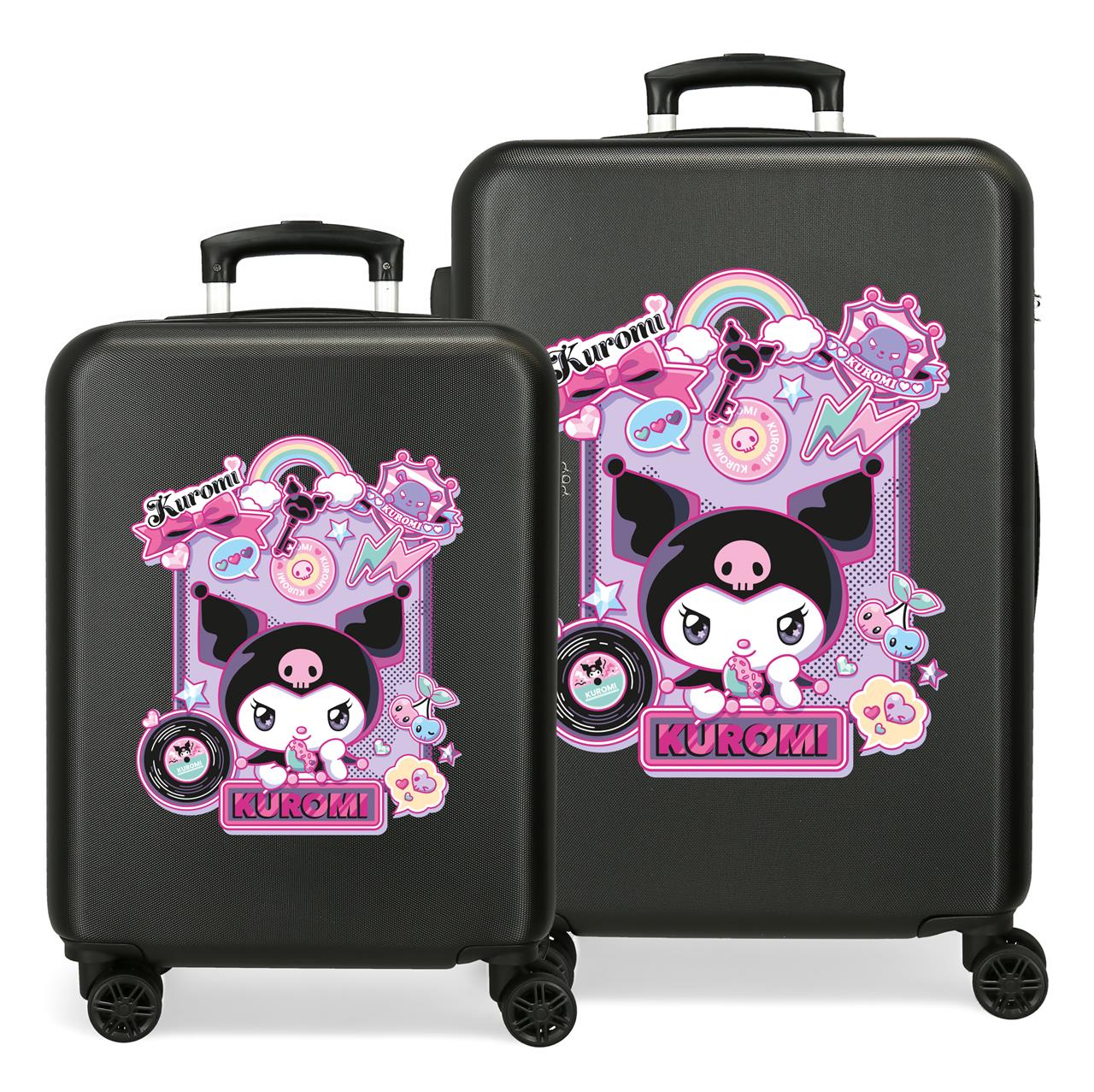 Juego de maletas Kuromi rígidas 55 / 65 cm negro