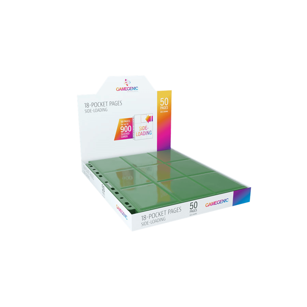 SIDELOADING 18-POCKET PAGES DISPLAY GREEN (50) GGS30006ML