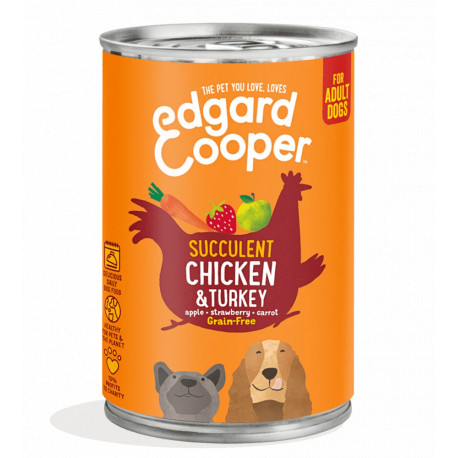 Lata Edgard Cooper Pollo y Pavo Adult 400gr