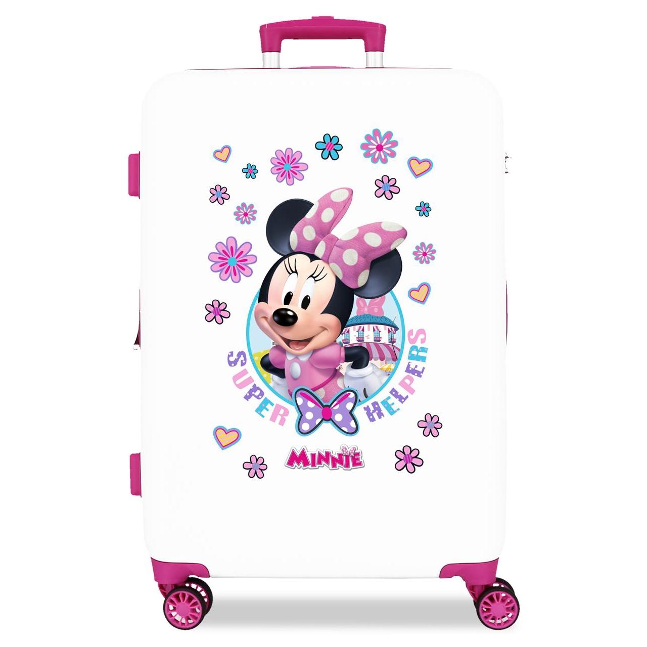 Maleta mediana Disney Minnie super helpers ABS con capacidad de 68,77L Blanco