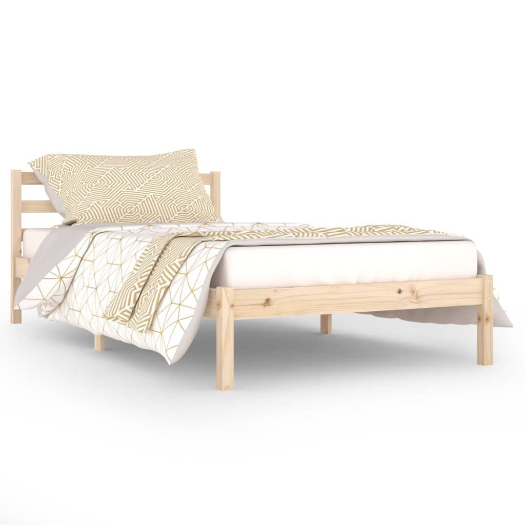 vidaXL Estructura de cama sin colchón madera maciza de pino 100x200 cm
