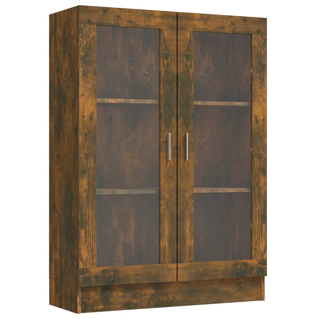 Vidaxl Vitrina Madera Contrachapada 82,5x30,5x115 Cm Blanco/Negro/Roble Sonoma - Mueble Almacenaje Estantería