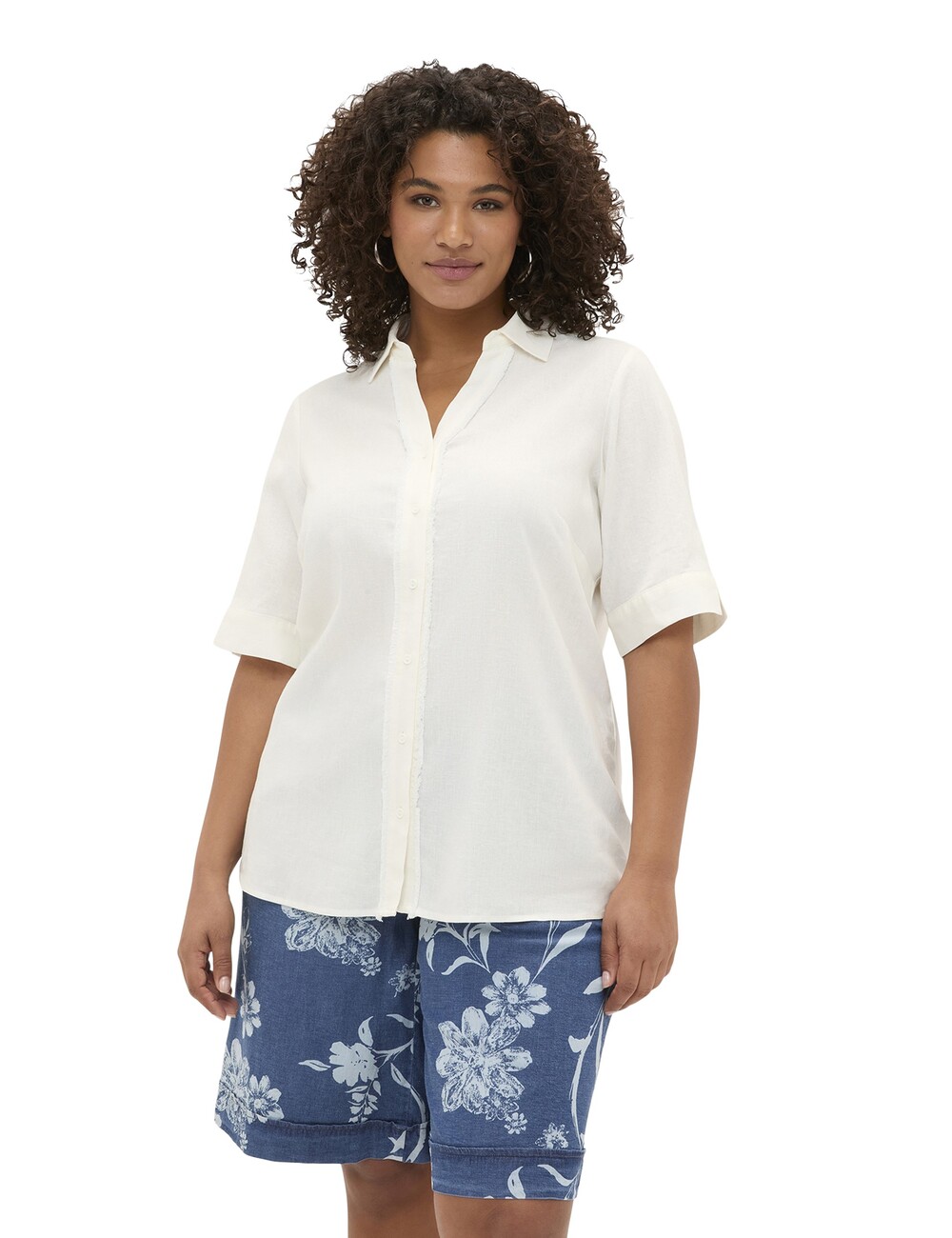 Fiorella Rubino - Camisa boxy en mezcla de lino y viscosa