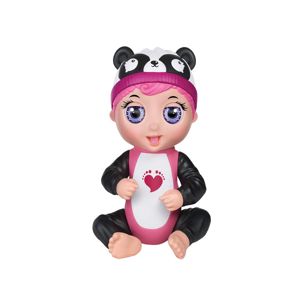 Bandai - BANDAI- Tiny Toes – Mini muñeca interactiva de 14 cm – Gabby Babille – Panda – Negro y Blanco – Color (82796)