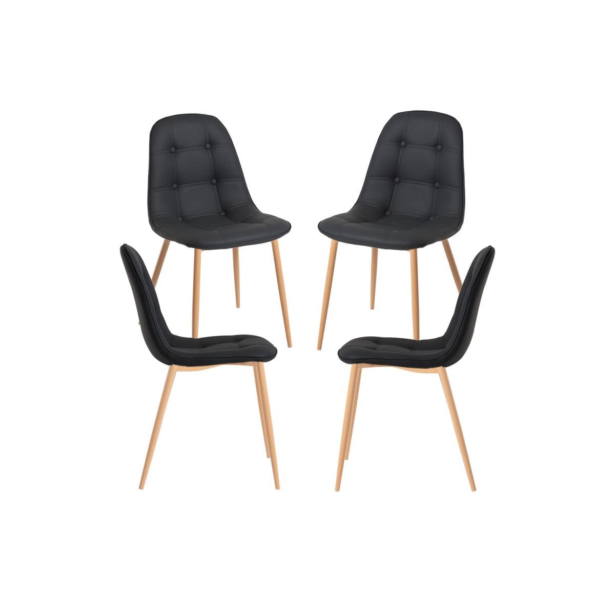 Regalos Miguel - Packs Sillas Comedor - Pack 4 Sillas Plazi - Negro