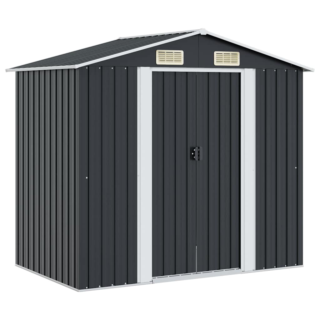 vidaXL Caseta de jardín de acero gris antracita 204x132x186 cm