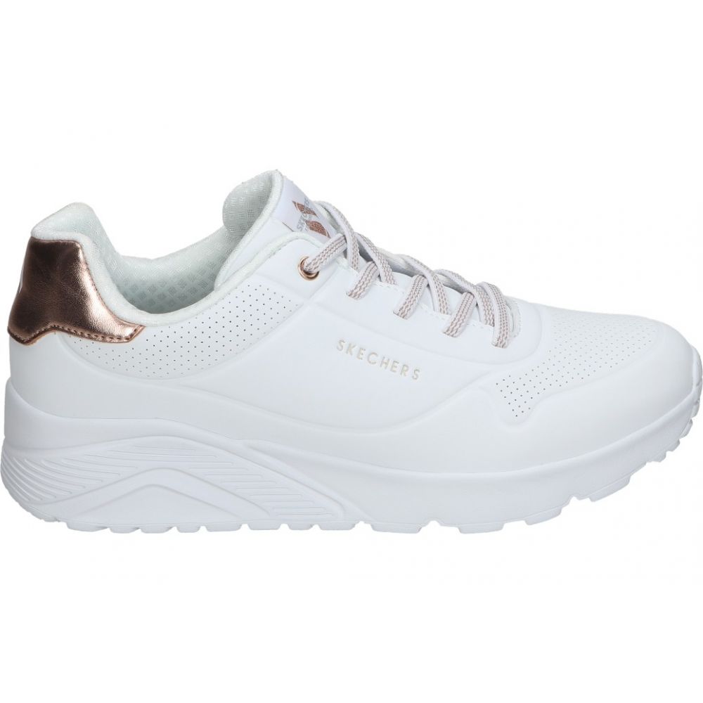 SKECHERS | Zapatilla Skechers Uno Lite para Mujer – Deportiva en Color Blanco con Detalles – Sneaker con Cierre de Cordones – Alta Calidad y Comodidad – Ligeras – Modelo 310384L-WHT