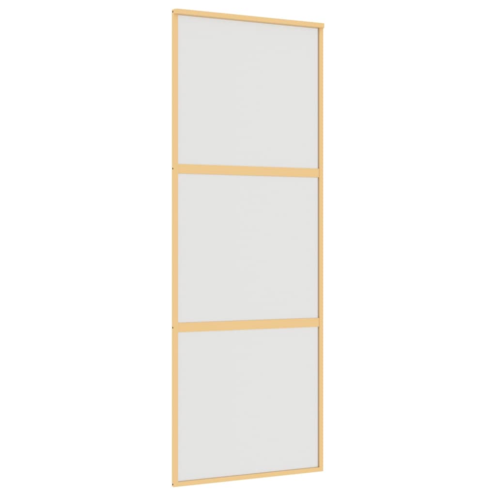 vidaXL Puerta corredera dorada vidrio ESG esmerilado aluminio 76x205cm