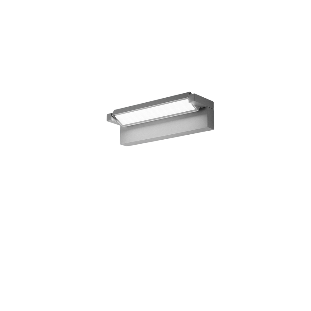 Aplique LED de pared de 36 W, temperatura de color correlacionada de 3000 K a 4000 K, ajustable 340°, 2900 lm, IP65, 36 cm, gris claro - Perenz