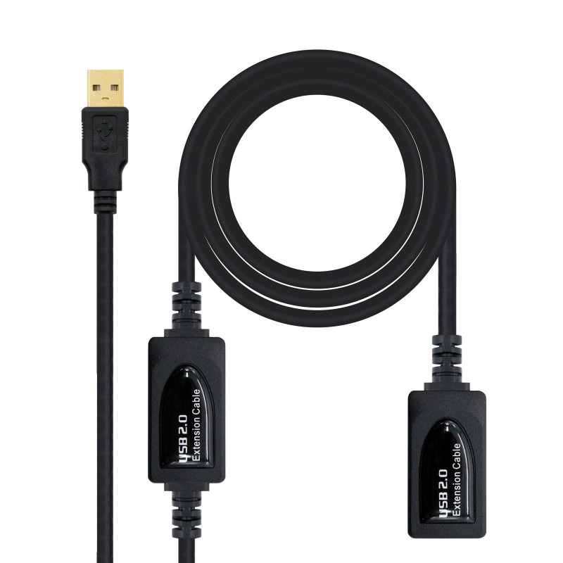 Nanocable - CABLE USB 2.0 PROLONGADOR CON AMPLIFICADOR, TIPO A/M-A/H, 10 M 10.01.0212