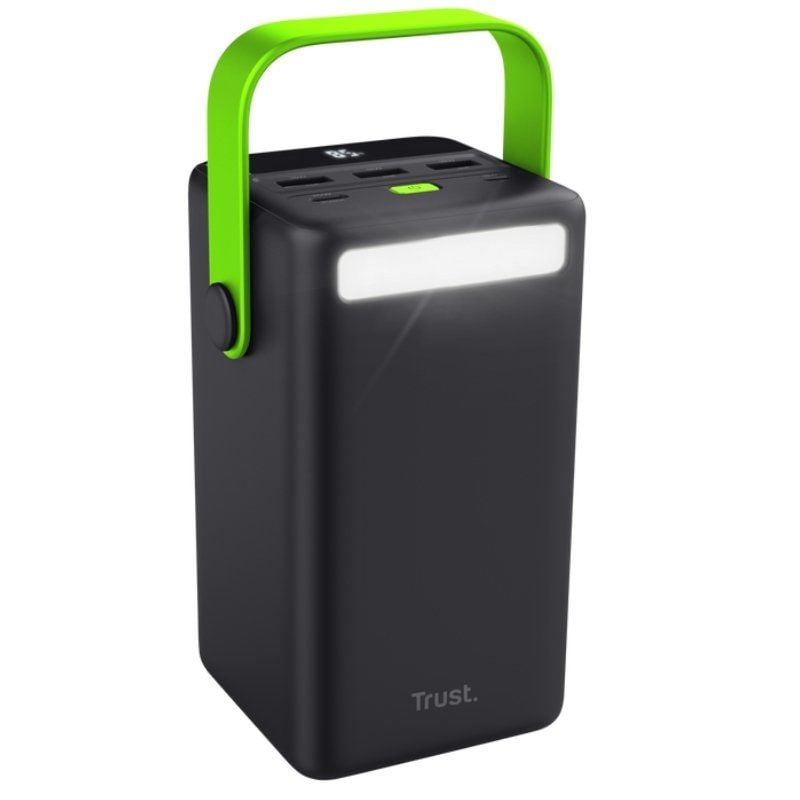 Trust Redoh Power Bank 50000mAh USB-C 3X USB-A con Linterna LED para Cámping y Festival, Batería Externa Carga Rápida, Powerbank Gran Capacidad Cargador Portátil iPhone Movil iPad Tablet Xiaomi