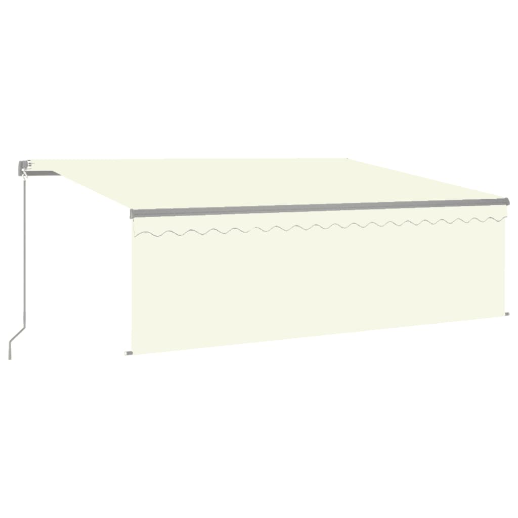 vidaXL Toldo manual retráctil con persiana y LED crema 4x3 m