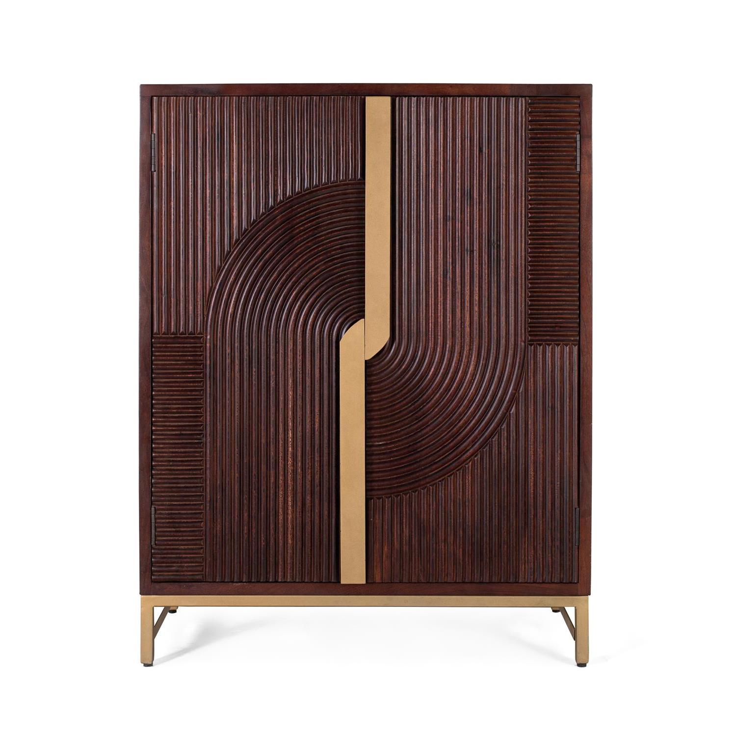 Muebles de barra de madera de mango y metal