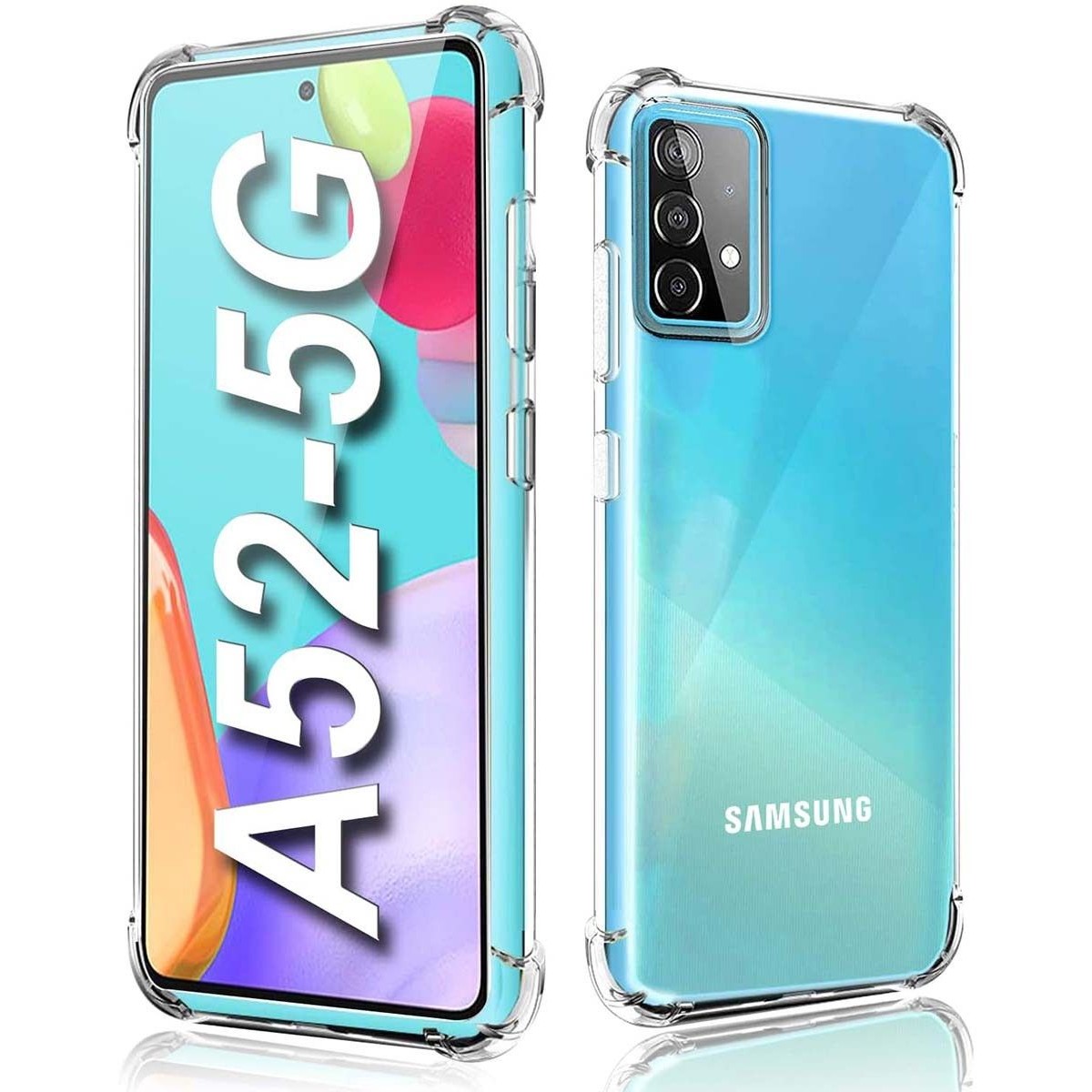 Tumundosmartphone Funda Gel Tpu Anti-Shock Transparente para Samsung Galaxy A52 / A52 5G / A52s 5G