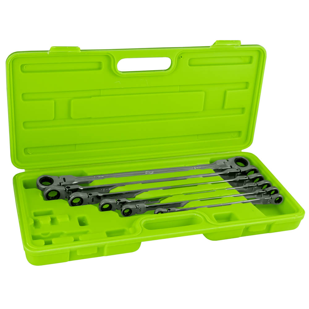 JBM 53018 SET DE 6 LLAVES ARTICULADAS CON TRINQUETE