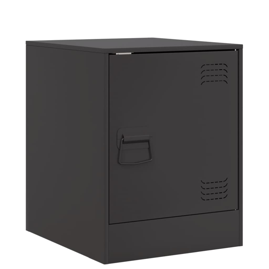 Vidaxl Mesita de Noche Acero 34,5x39x44 Cm Negro