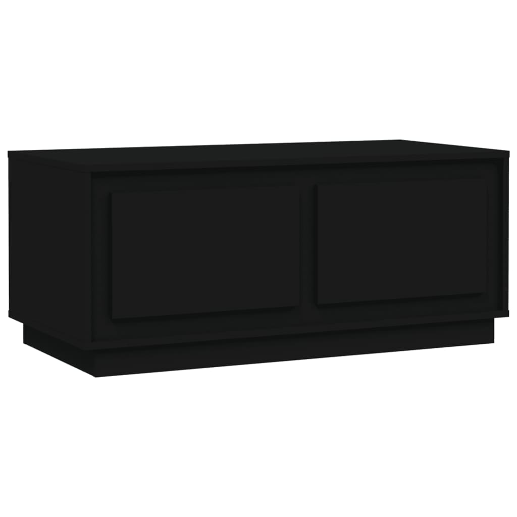 vidaXL Mesa de centro madera contrachapada negro 102x50x44 cm