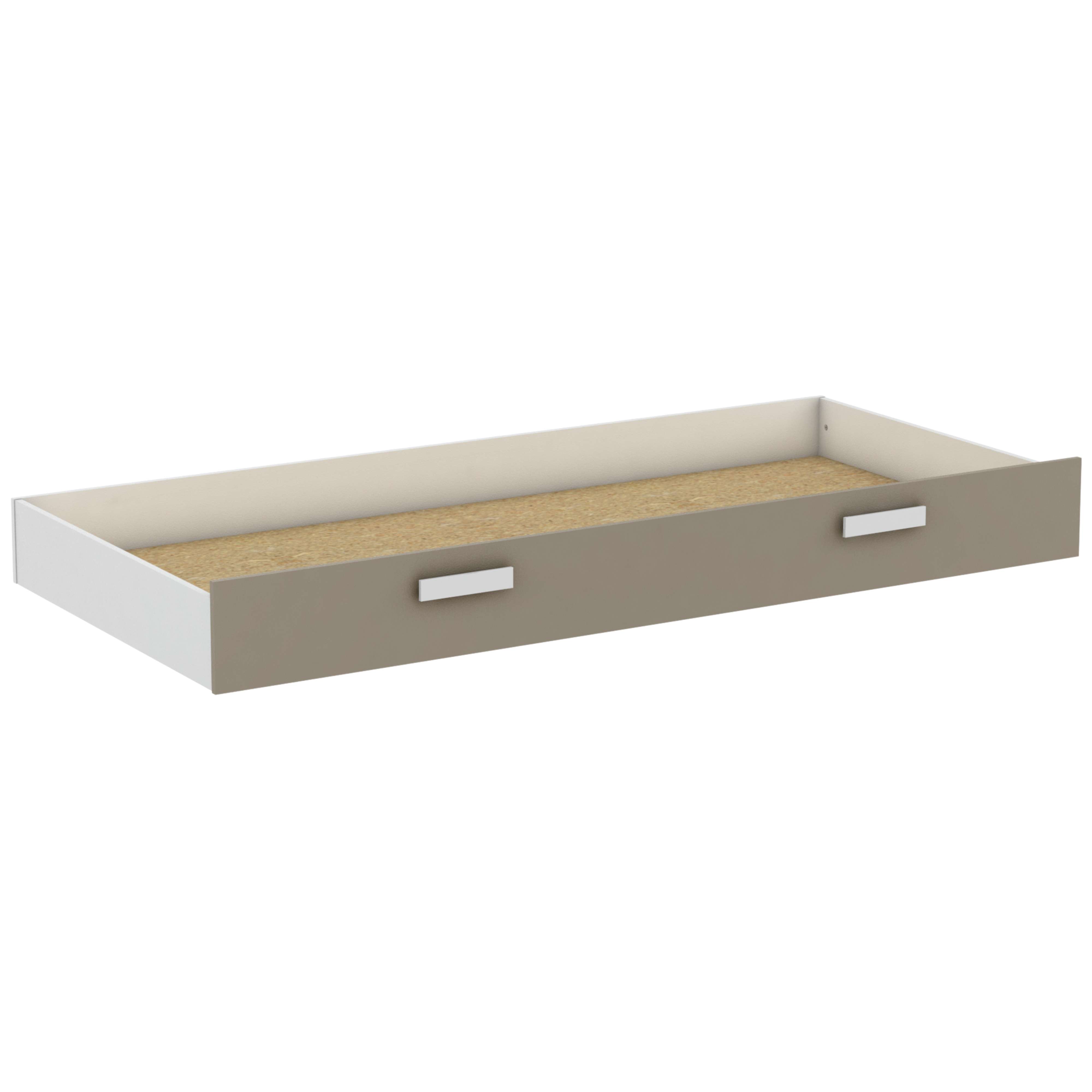Miroytengo Cajón para cama Tidy blanco y arcilla 22x198x93 cm