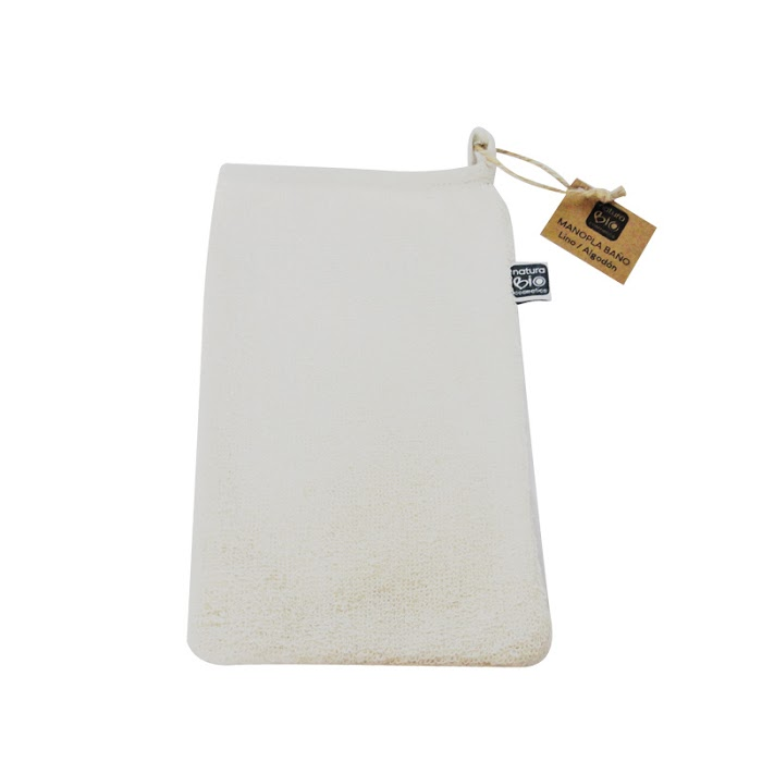 Manopla Baño Lino Algodón 1 unidad NaturaBIO Cosmetics