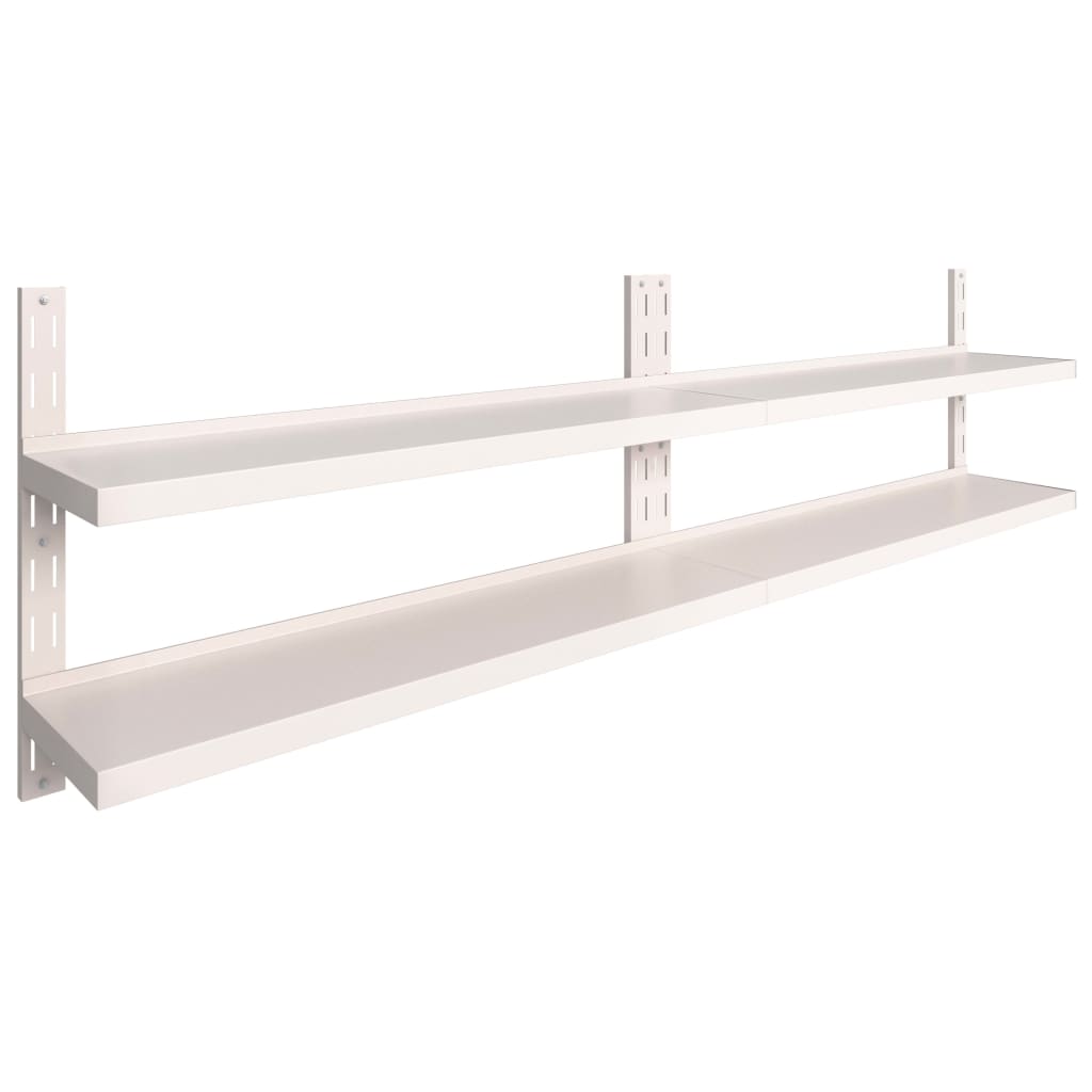 Vidaxl Estanterías Flotantes 2 Niveles Acero Inoxidable 200x30cm 240x30cm 300x30cm