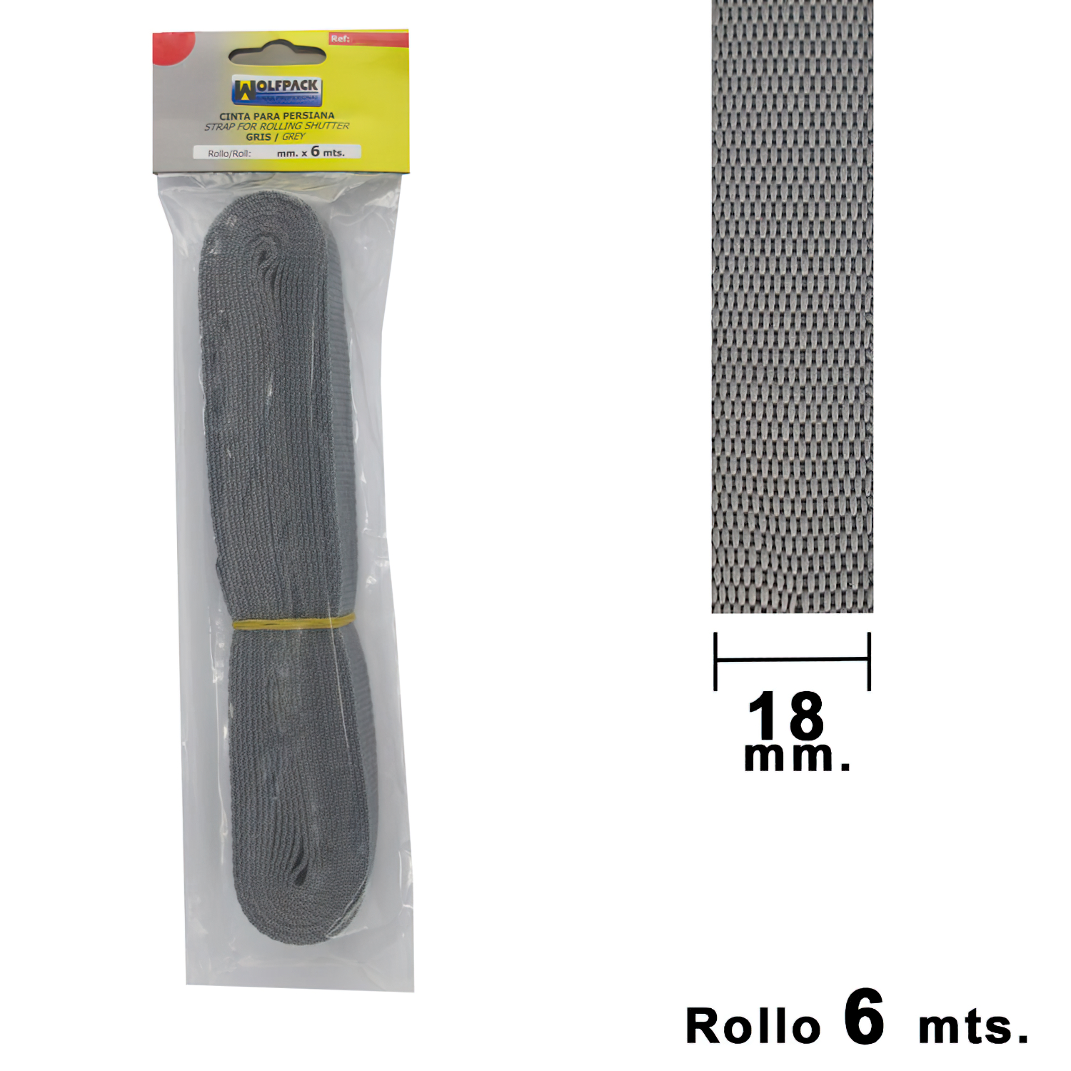 Blister cinta persiana 14mm x 5m (gris)