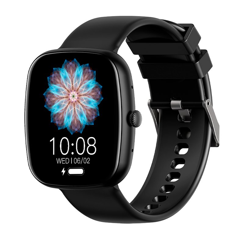 Cool smartwatch border silicona negro (llamadas, salud, deporte)