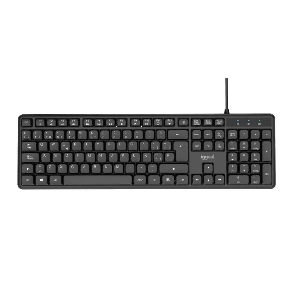Teclado IGGUAL CK-SILENT-105T membrana silencioso USB con 105 teclas y diseño completo