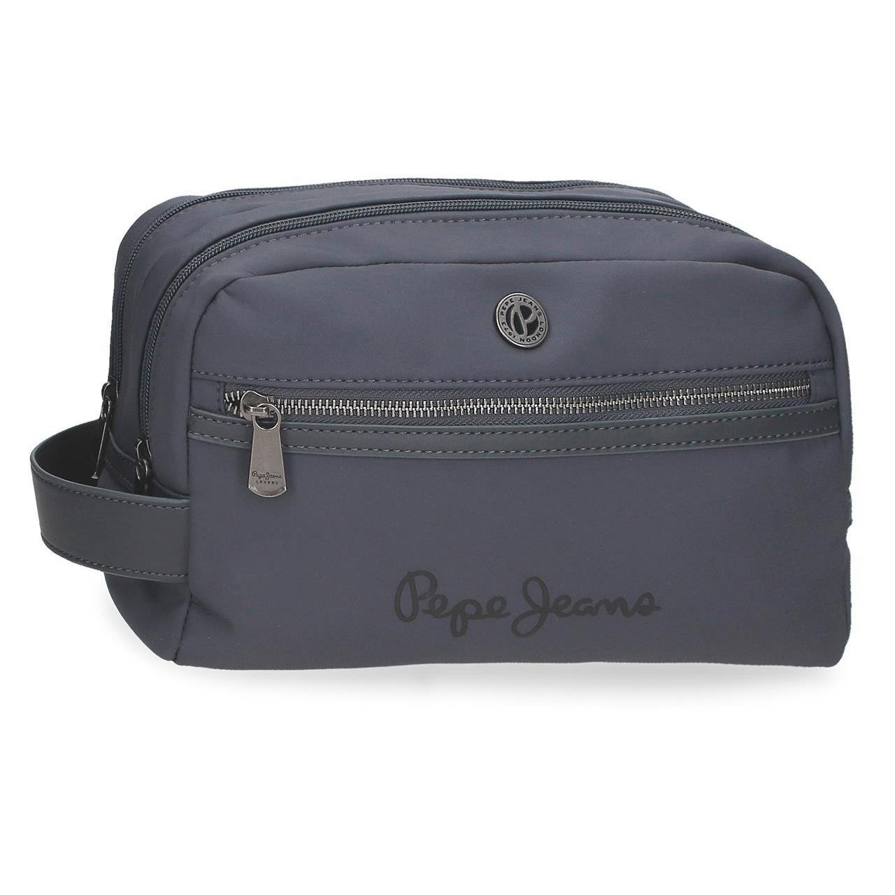 Neceser Pepe Jeans Corin de Dos Compartimentos con Bolsillos Interiores y Asa para Viaje