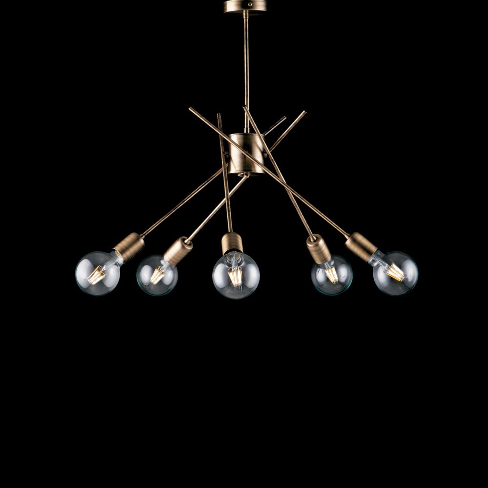 Luz de techo Industrial Polaco Bronce 5 Luces E27