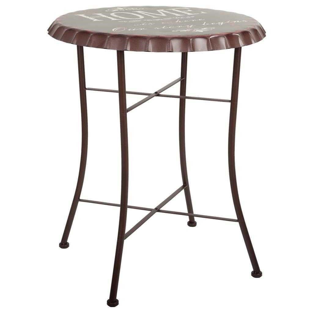 Mesa Redonda De Metal Negro 60x60x71cm, El mejor complemento para tu hogar