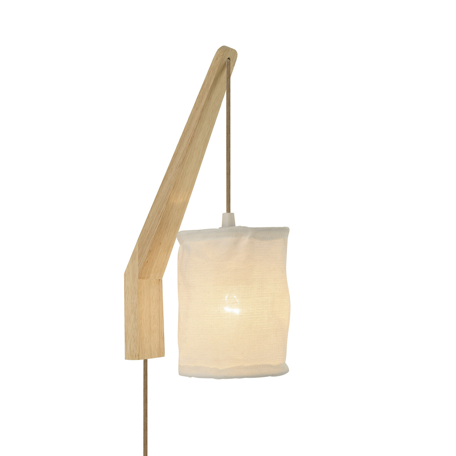 Ledkia Lámpara de Pared de Madera y Metal Kanzu Natural