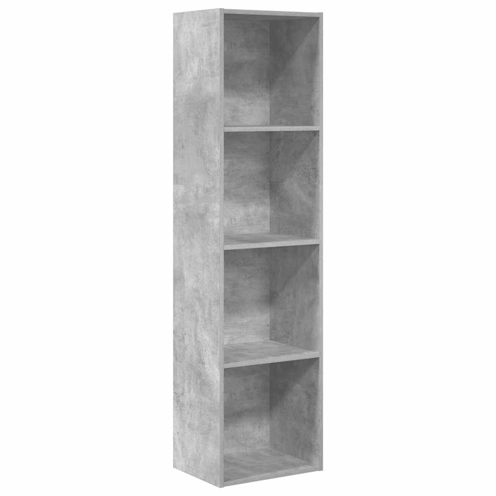 vidaXL Estantería de madera de ingeniería gris hormigón 40x30x152 cm