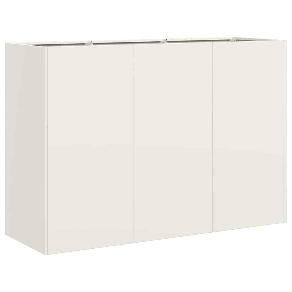 vidaXL Jardinera de acero laminado en frío blanco 120x40x80 cm