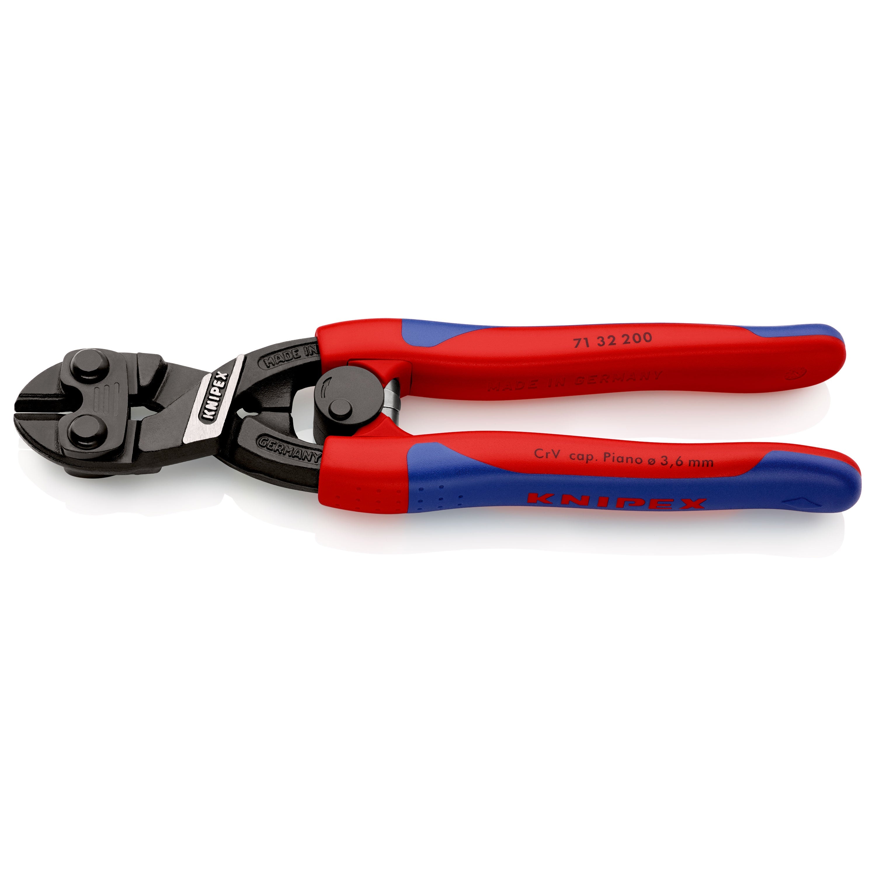 Knipex 71 32 200 - Cortante articulado Cobolt® 200 mm con mangos bicomponentes, muelle de apertura automática y muesca en los filos