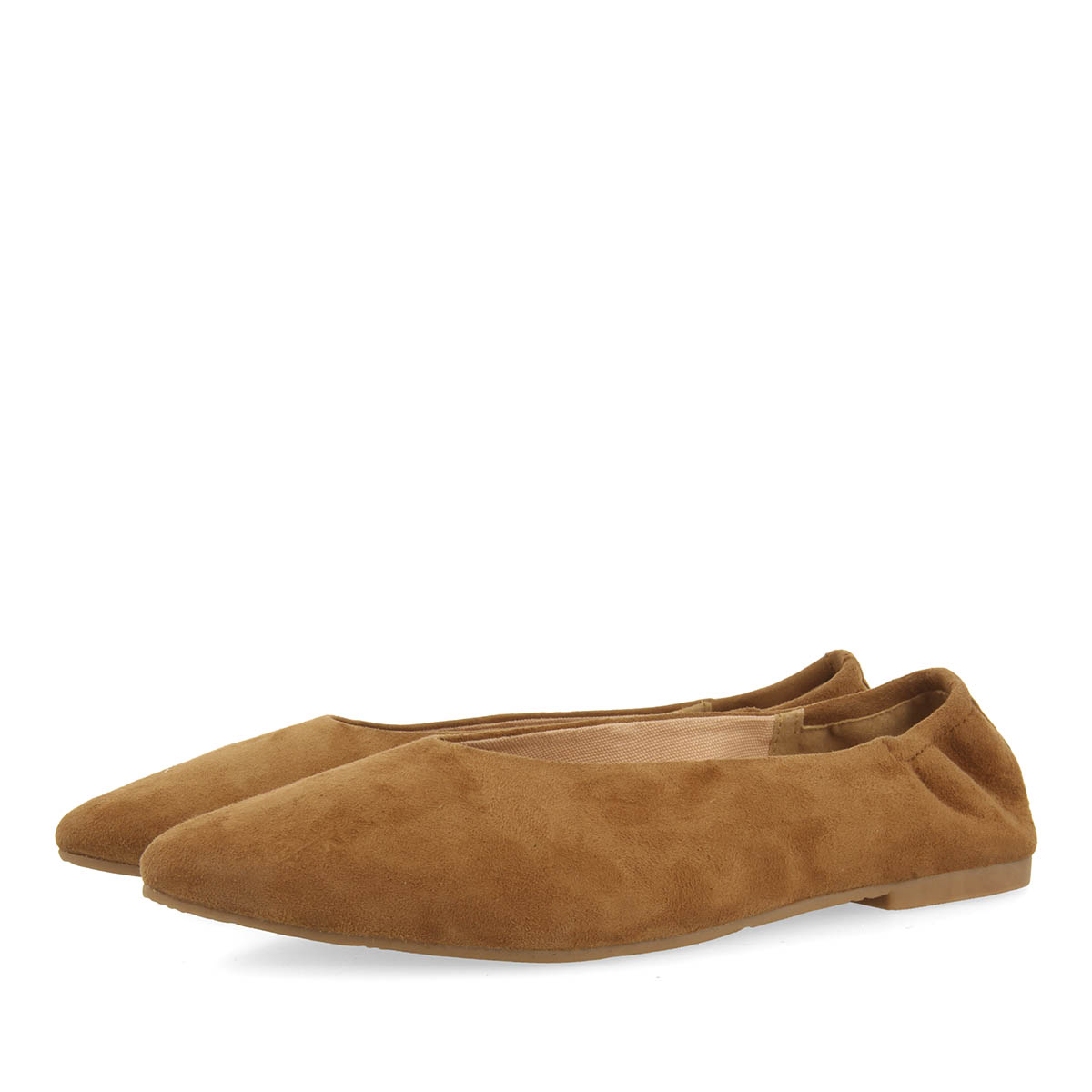 Gioseppo - Bailarinas de Piel Color Cuero para Mujer - Punta Fina y Talón Fruncido