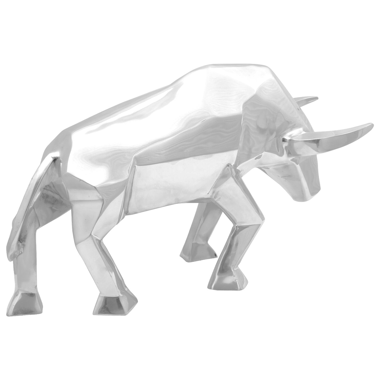 Escultura de Toro vidaXL Plata 74x23x39 cm Aluminio